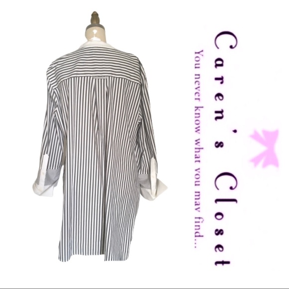 NWOT Lafayette 148 Marianna Saxony Stripe Blouse - Picture 4 of 6